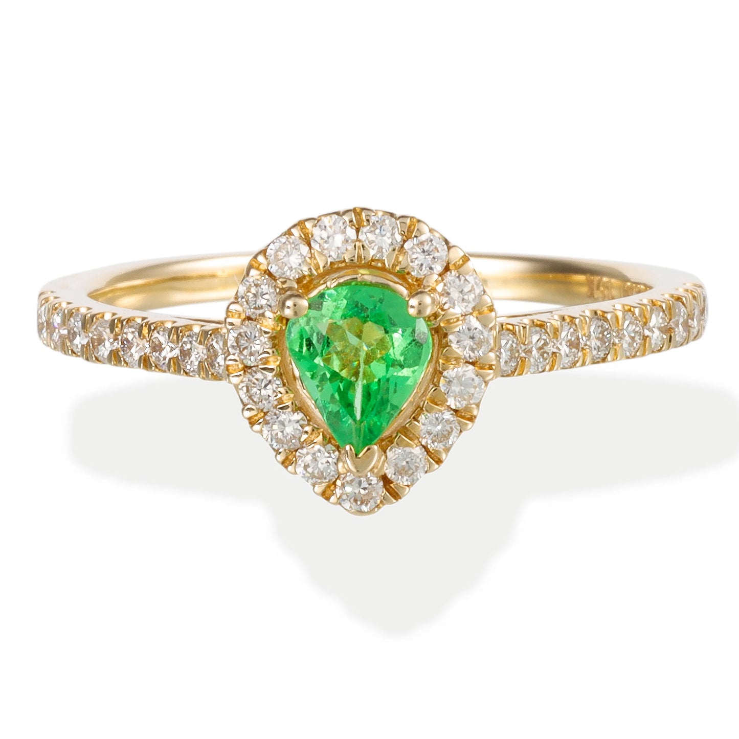 14KT DIAMOND / STONE PEAR SHAPE RING