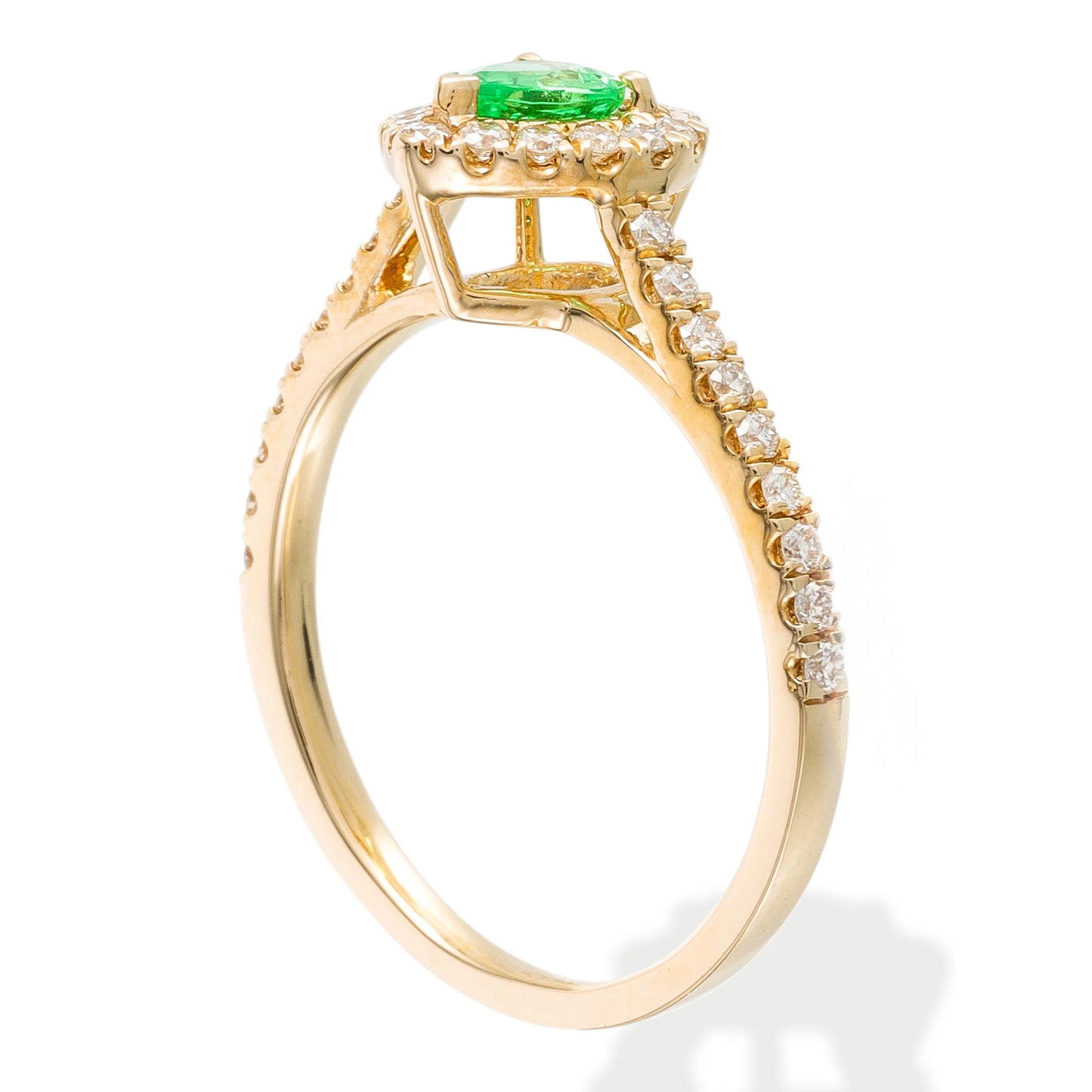 14KT DIAMOND / STONE PEAR SHAPE RING