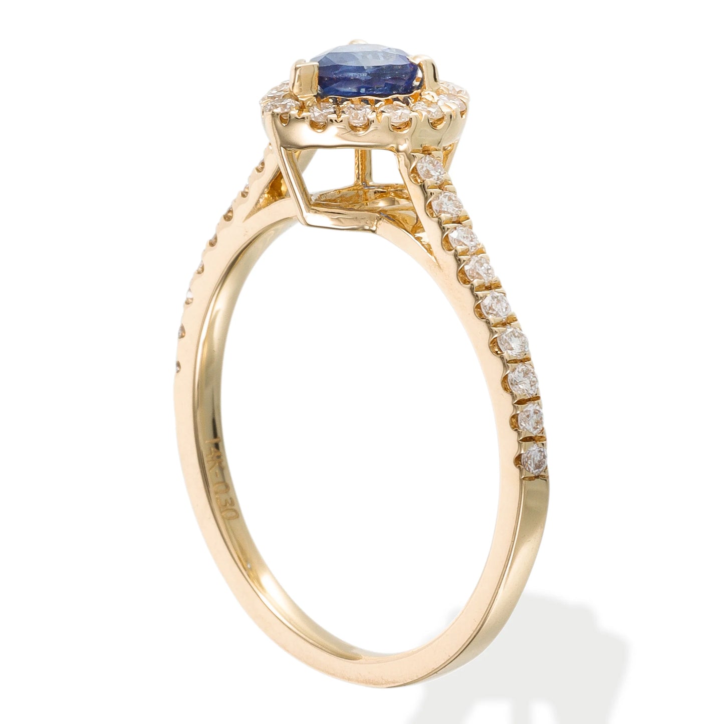 14KT DIAMOND / STONE PEAR SHAPE RING