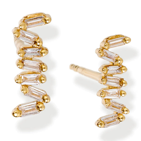 DIAMOND BAGUETTE EAR STUDS