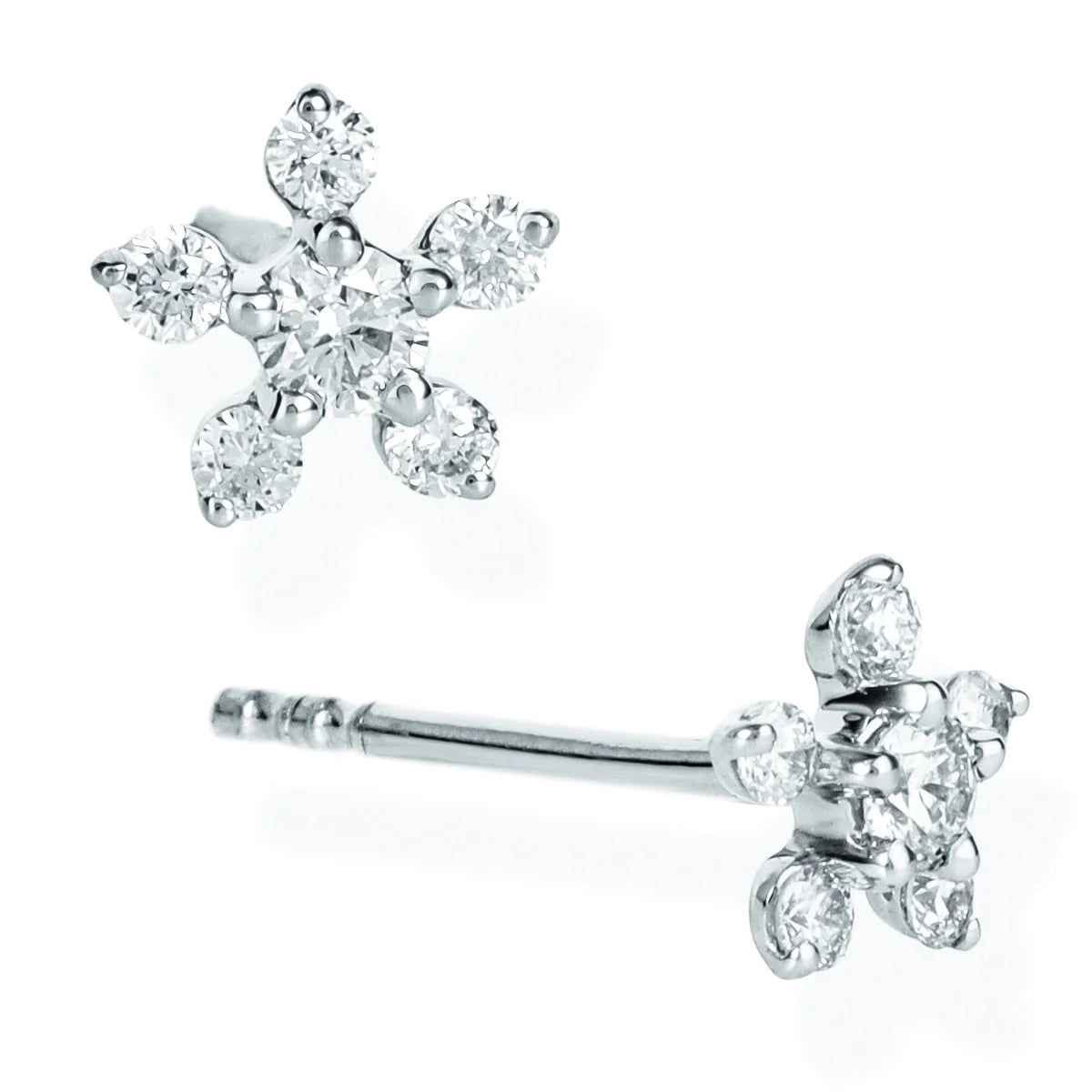 DIAMOND FLOWER SHAPE EAR STUDS