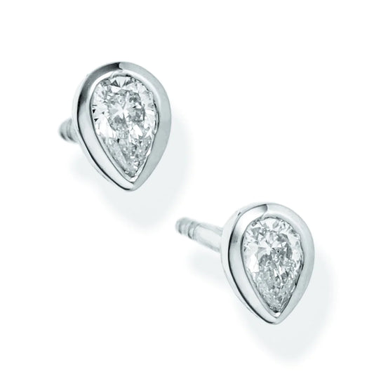 DIAMOND PEAR SHAPE BEZELED EAR STUDS