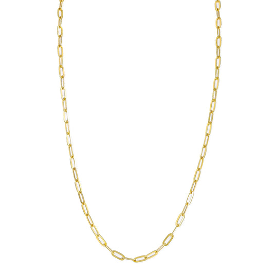 14KT GOLD FLAT PAPERCLIP NECKLACE