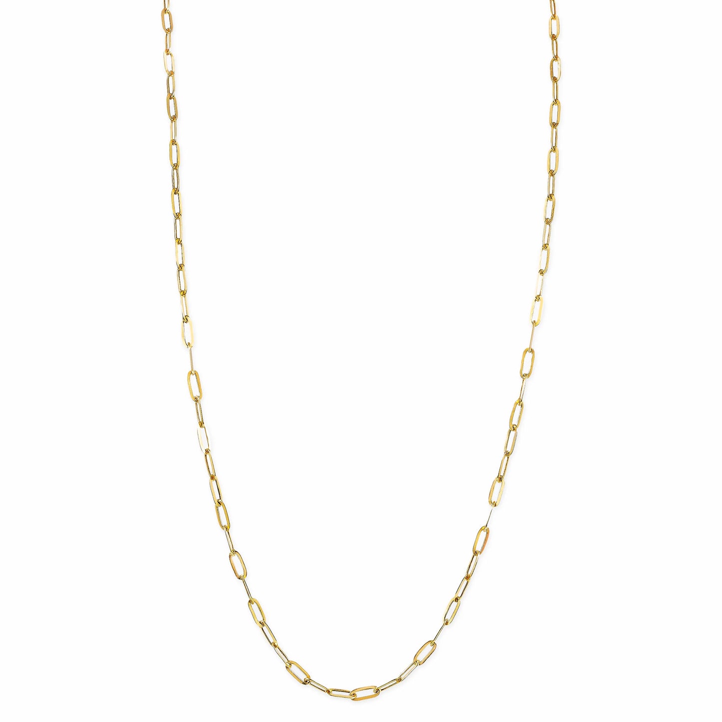 14KT GOLD FLAT PAPERCLIP NECKLACE