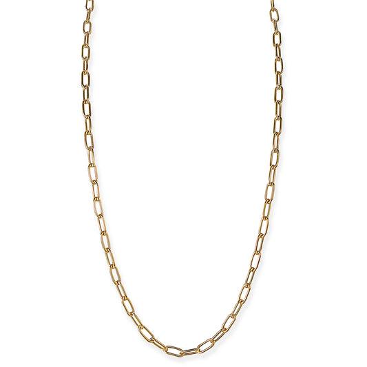 14KT GOLD ROUND PAPERCLIP NECKLACE