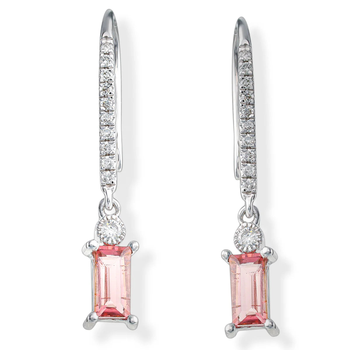 14KT. DIAMOND/TOURMALINE EARRINGS