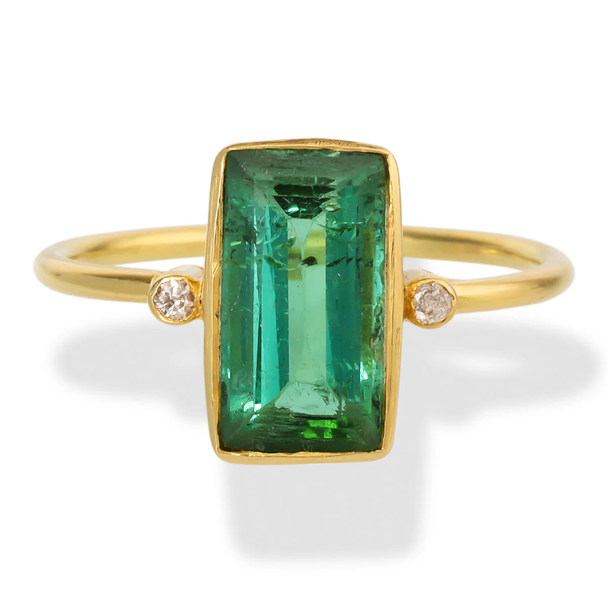 DIAMOND/TOURMALINE OCTAGON SHAPE RING