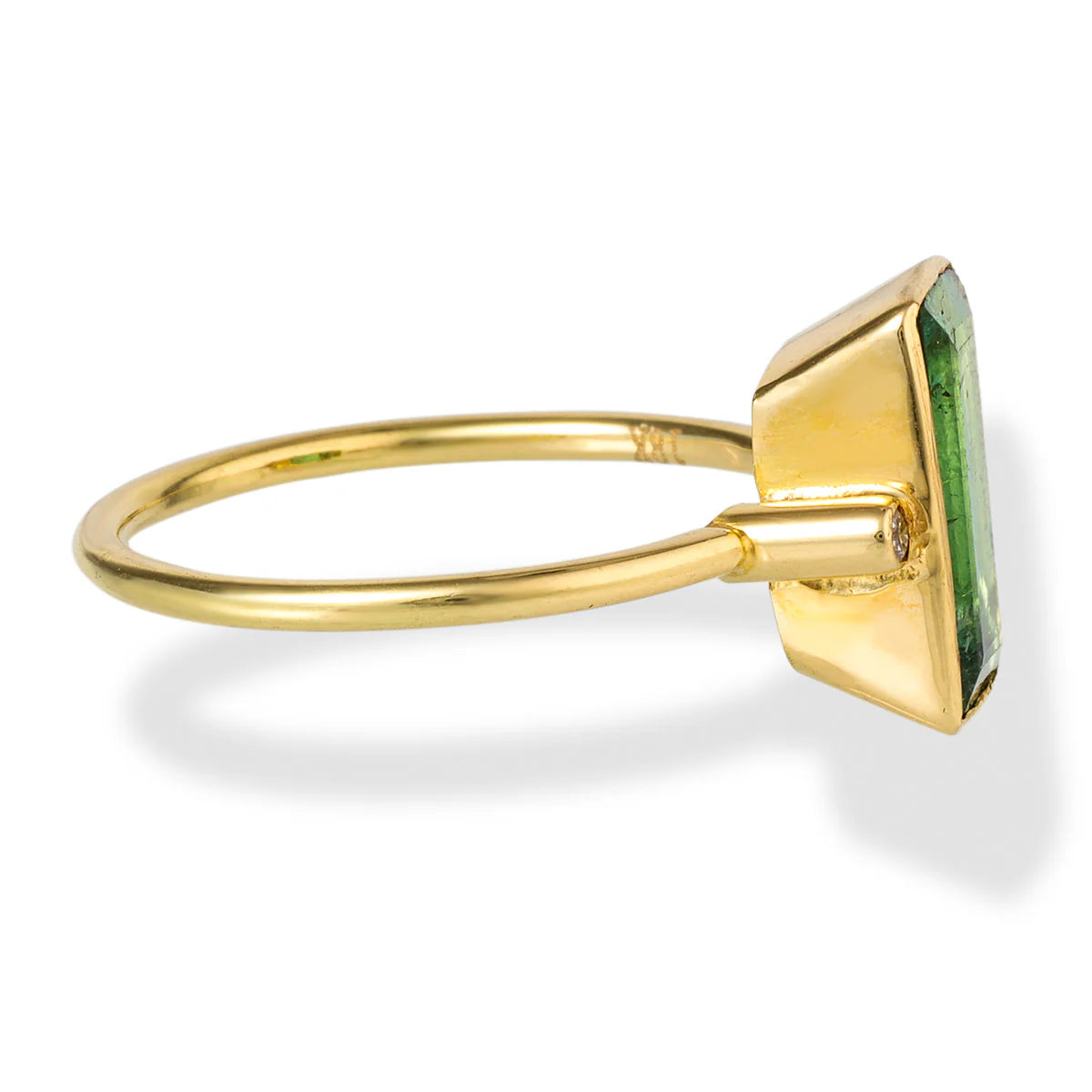 DIAMOND/TOURMALINE OCTAGON SHAPE RING