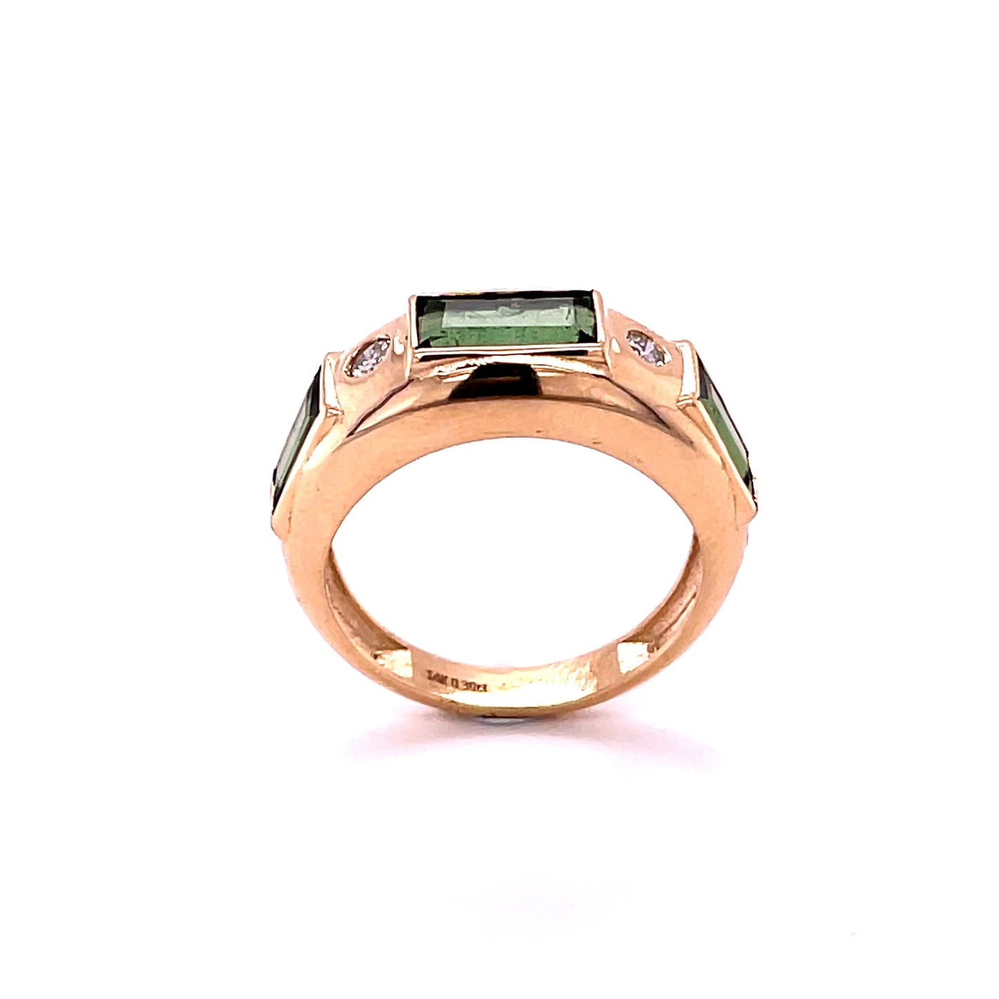 14KT GOLD TOURMALINE RING WITH DIAMONDS