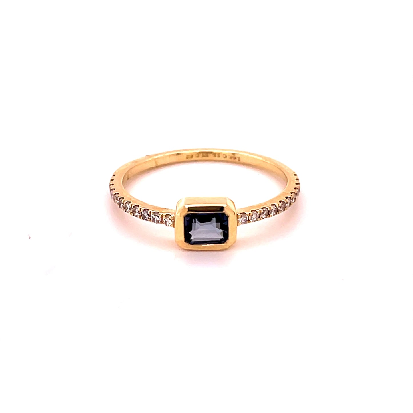 14KT GOLD BLUE SAPPHIRE RING