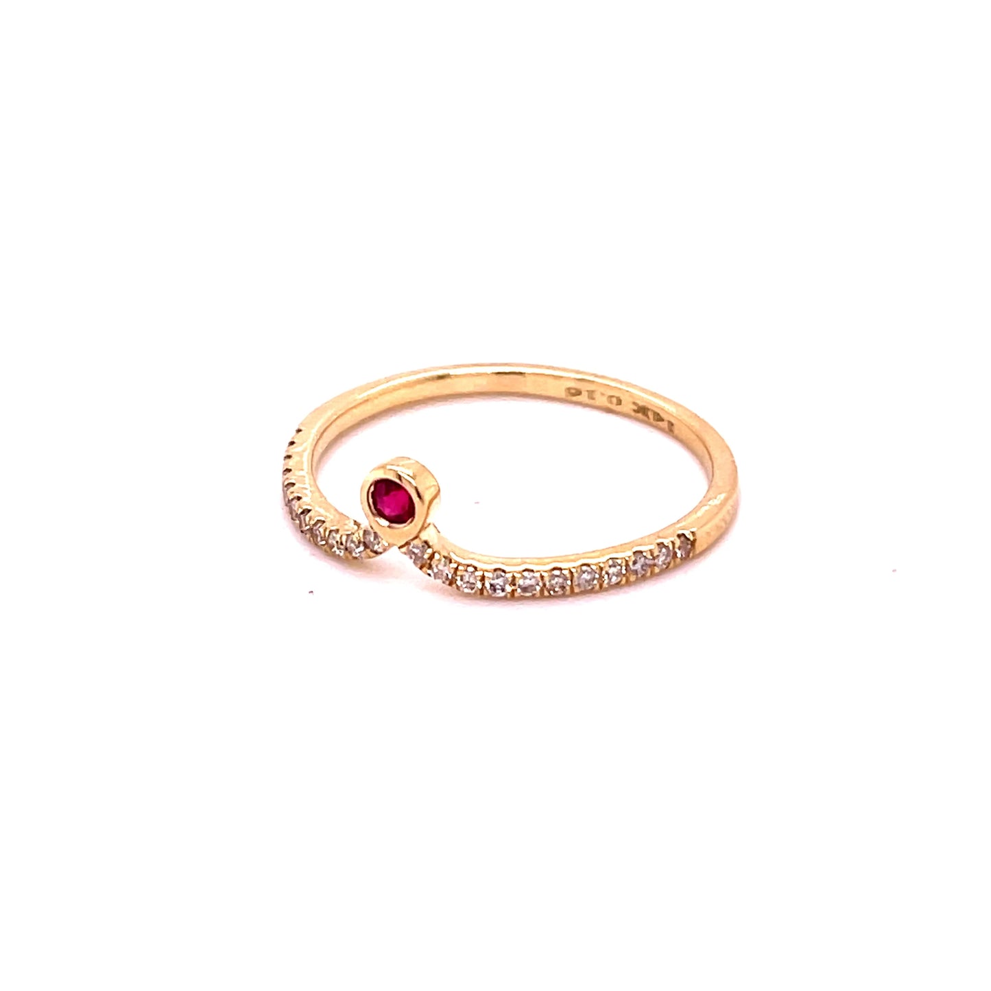 14KT GOLD RUBY RING WITH DIAMONDS