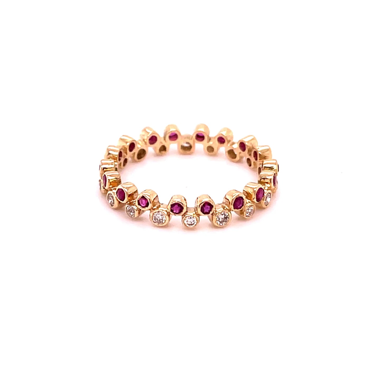 14KT GOLD RUBY RING WITH DIAMONDS