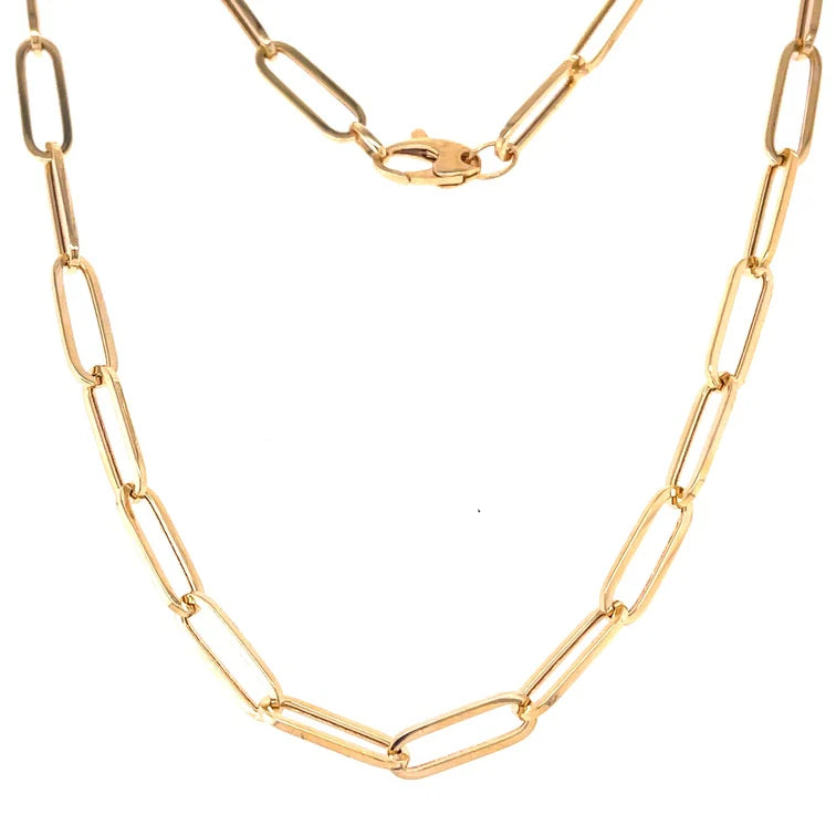 14KT YELLOW GOLD PAPERCLIP NECKLACE