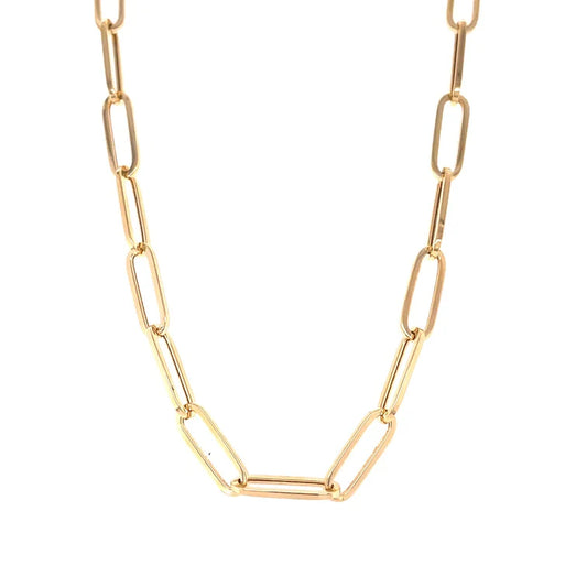 14KT YELLOW GOLD PAPERCLIP NECKLACE