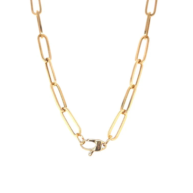 14KT YELLOW GOLD PAPERCLIP NECKLACE
