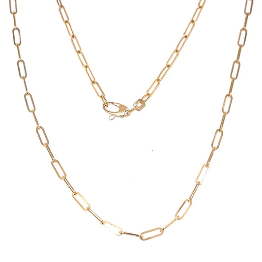 14KT YELLOW GOLD PAPERCLIP NECKLACE