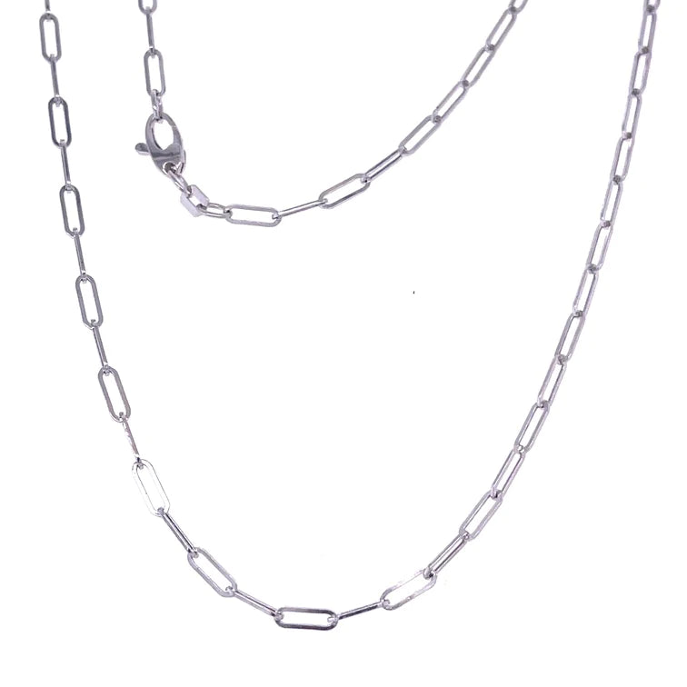 14KT WHITE GOLD PAPERCLIP NECKLACE