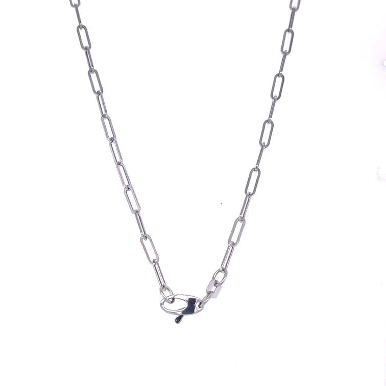 14KT WHITE GOLD PAPERCLIP NECKLACE