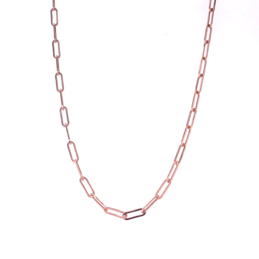 14KT ROSE GOLD PAPERCLIP NECKLACE