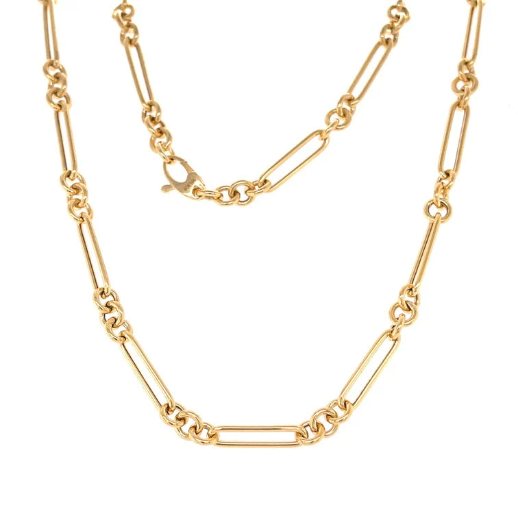 14KT YELLOW GOLD PAPERCLIP NECKLACE