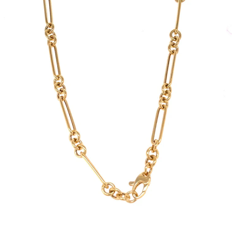 14KT YELLOW GOLD PAPERCLIP NECKLACE