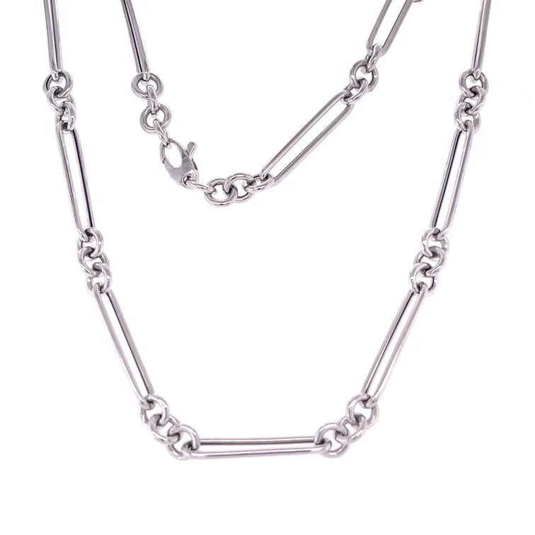 14KT WHITE GOLD PAPERCLIP NECKLACE