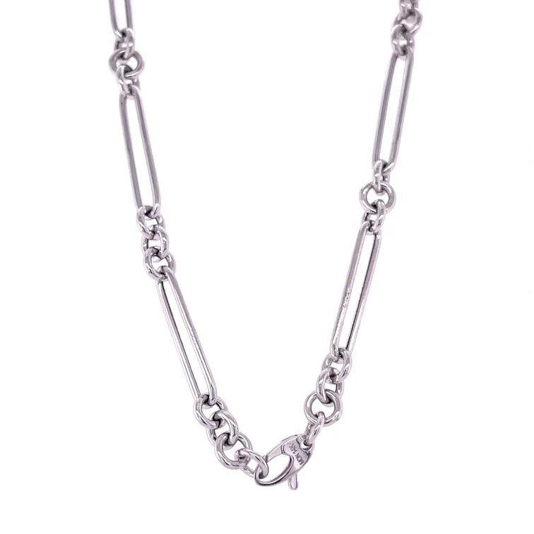 14KT WHITE GOLD PAPERCLIP NECKLACE