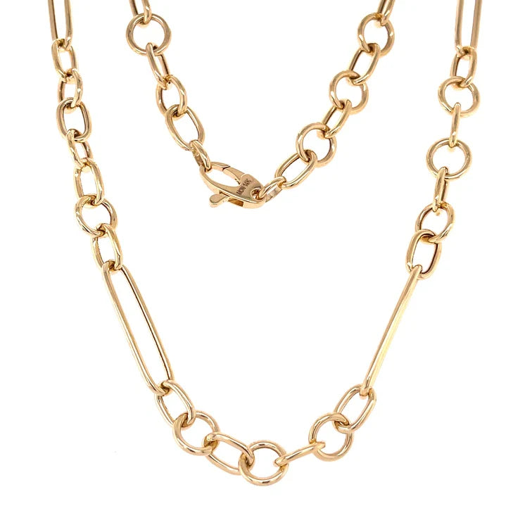 14KT YELLOW GOLD PAPERCLIP NECKLACE