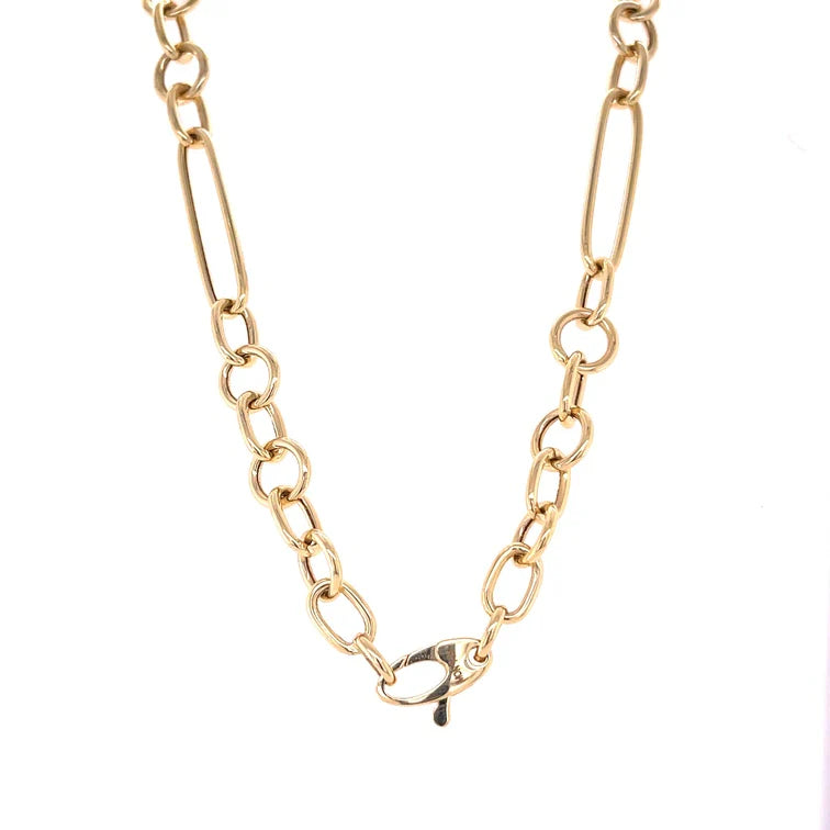 14KT YELLOW GOLD PAPERCLIP NECKLACE