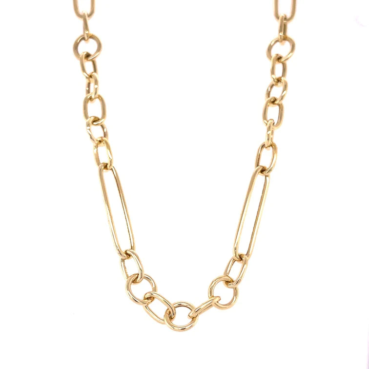 14KT YELLOW GOLD PAPERCLIP NECKLACE