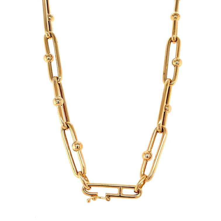 14KT YELLOW GOLD PAPERCLIP NECKLACE