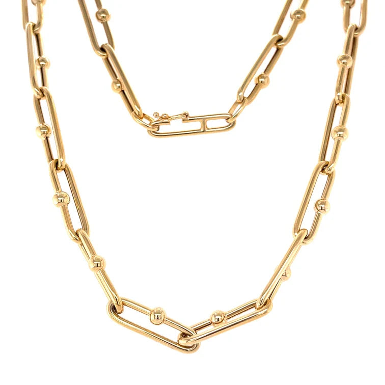 14KT YELLOW GOLD PAPERCLIP NECKLACE