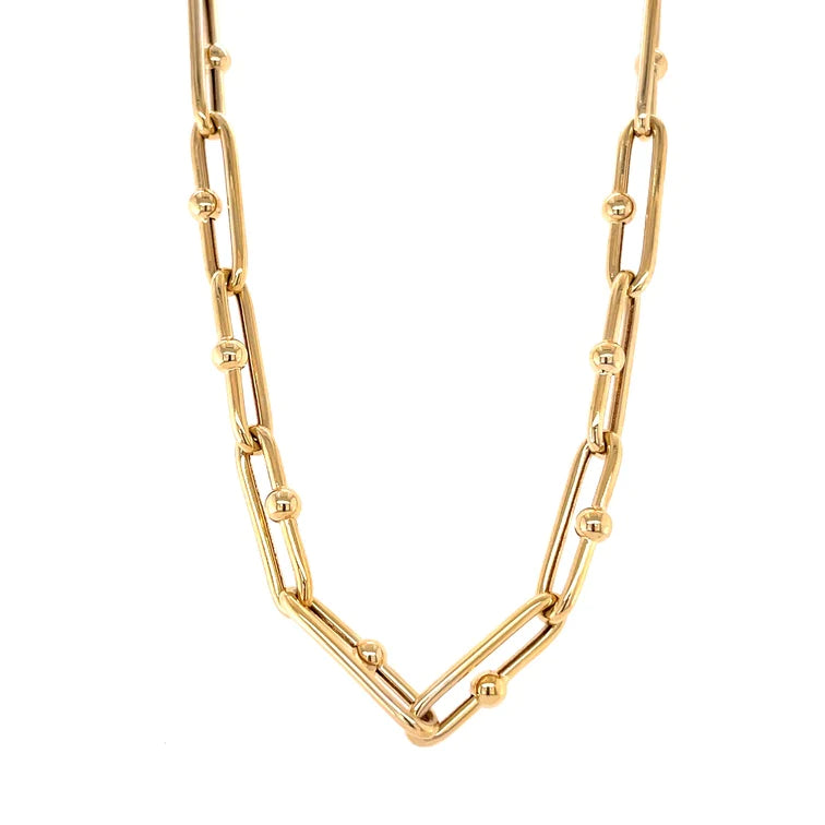 14KT YELLOW GOLD PAPERCLIP NECKLACE