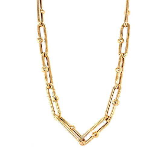 14KT YELLOW GOLD PAPERCLIP NECKLACE