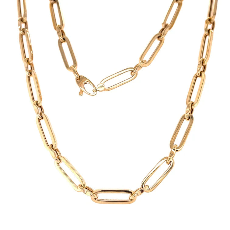 14KT YELLOW GOLD PAPERCLIP NECKLACE