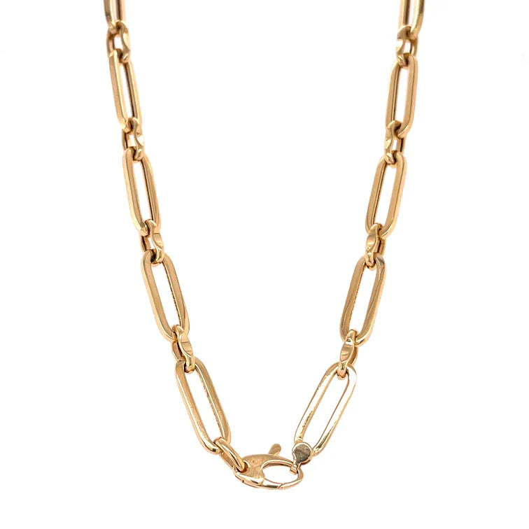 14KT YELLOW GOLD PAPERCLIP NECKLACE