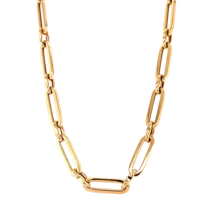 14KT YELLOW GOLD PAPERCLIP NECKLACE