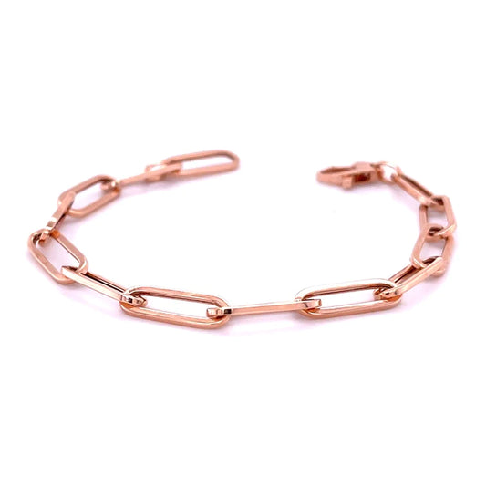 14KT ROSE GOLD PAPERCLIP BRACLET