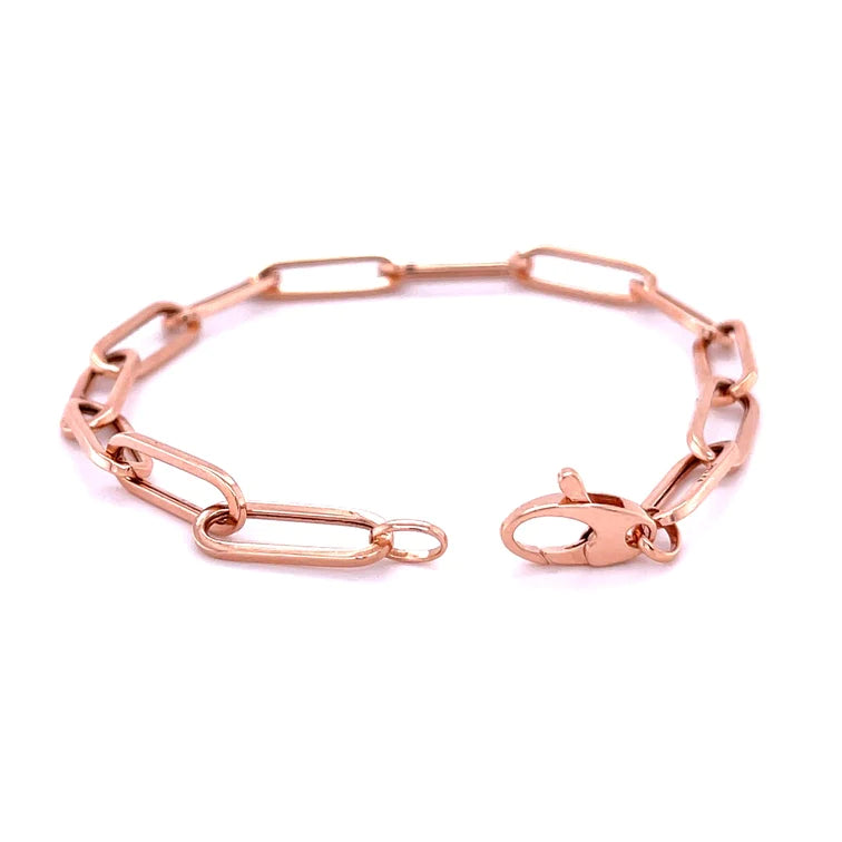 14KT ROSE GOLD PAPERCLIP BRACLET