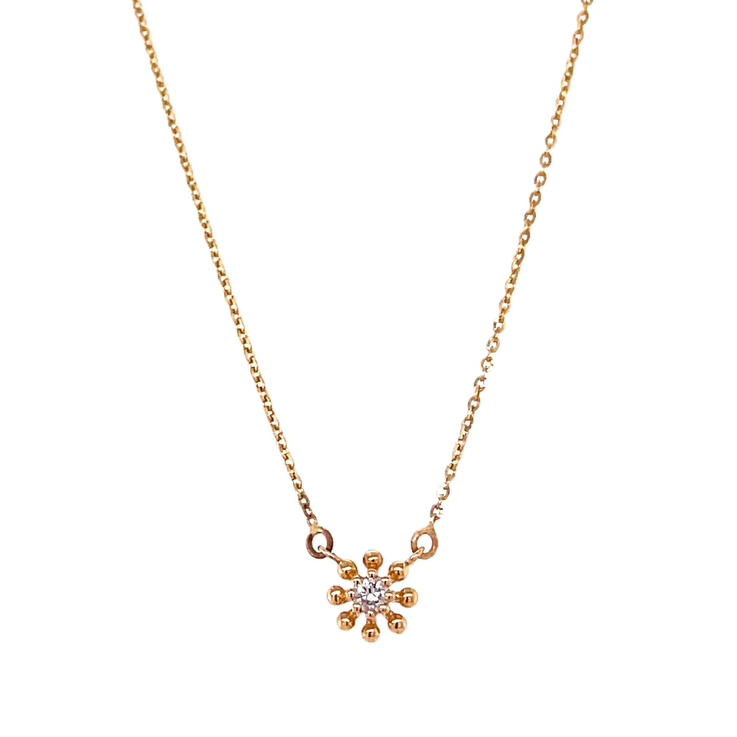 14KT DIAMOND FLOWER NECKLACE