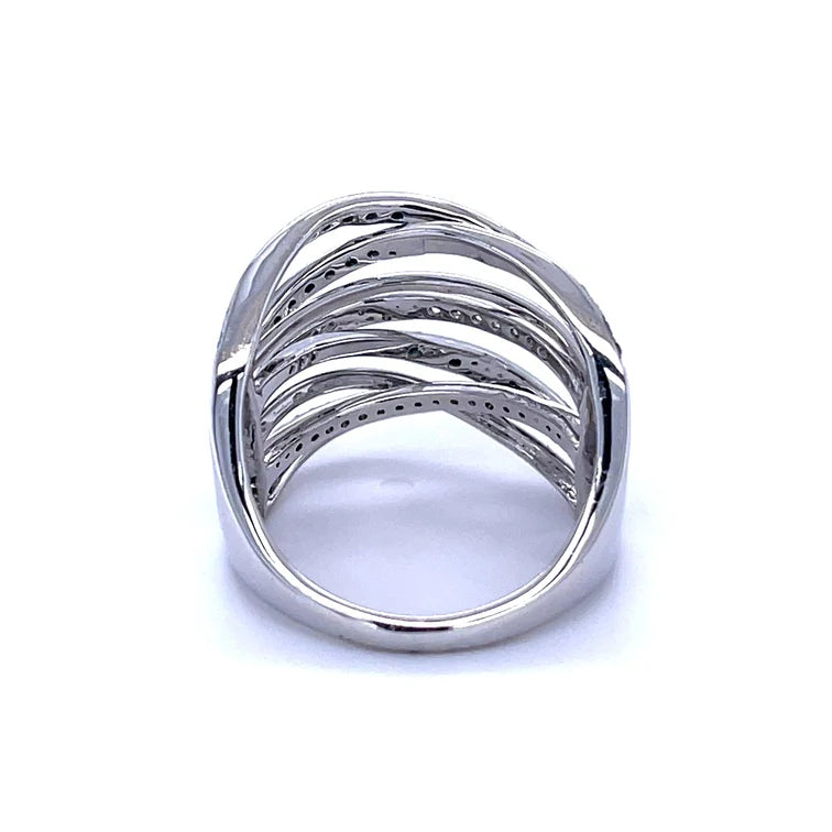 14KT WHITE GOLD WITH BLUE DIAMONDS RING