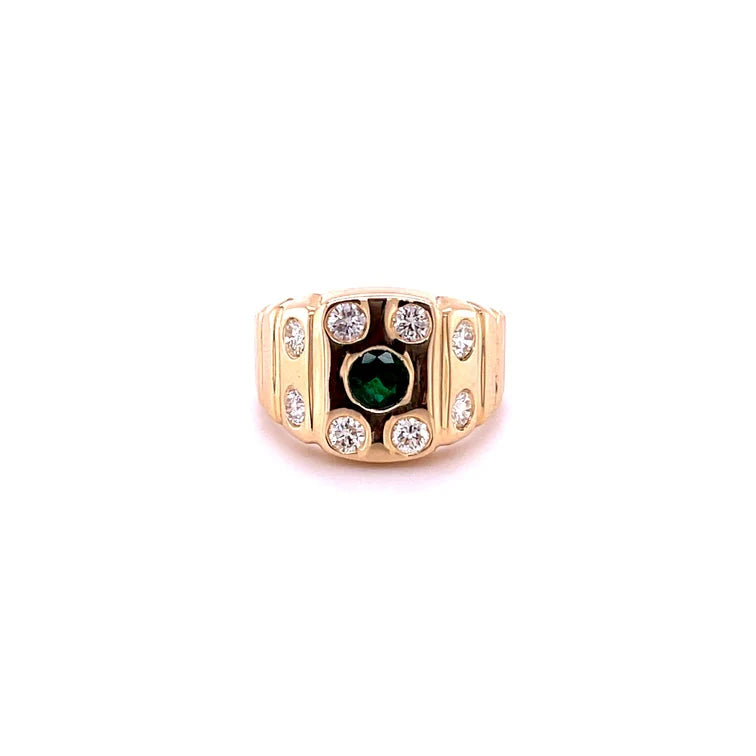 14KT EMERALD DIAMOND RING