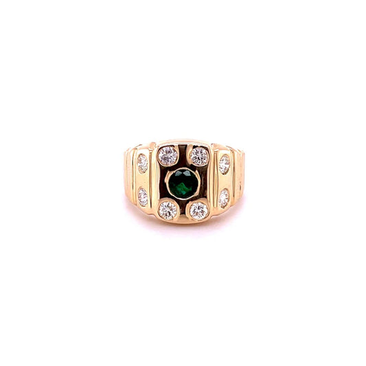 14KT EMERALD DIAMOND RING