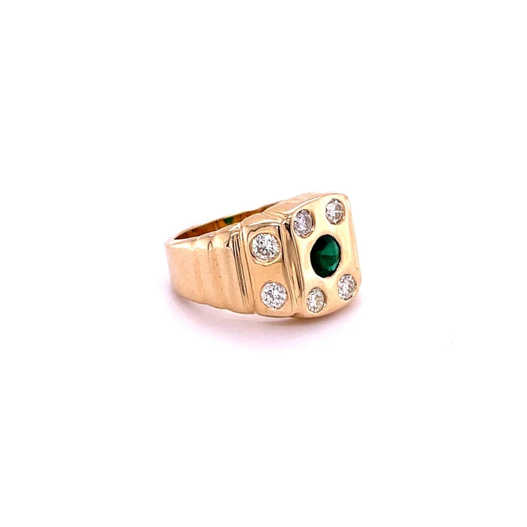 14KT EMERALD DIAMOND RING