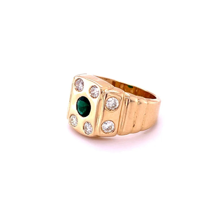 14KT EMERALD DIAMOND RING