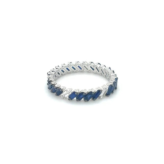 SAPPHIRE DIAMOND BAGUETTE RING