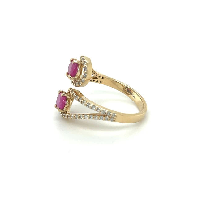 14KT YELLOW GOLD RUBY DIAMOND RING