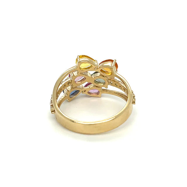 MULTI COLOR SAPPHIRE DIAMOND RING