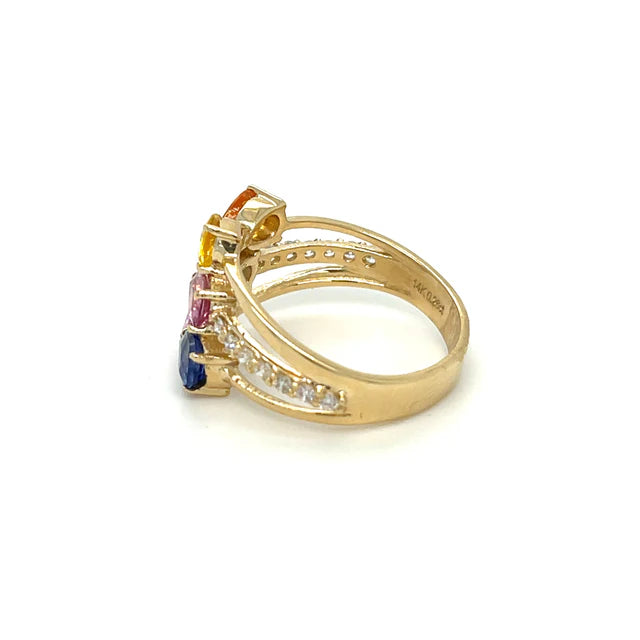 MULTI COLOR SAPPHIRE DIAMOND RING