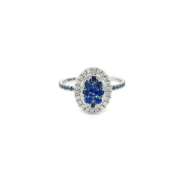 WHITE GOLD SAPPHIRE DIAMOND RING